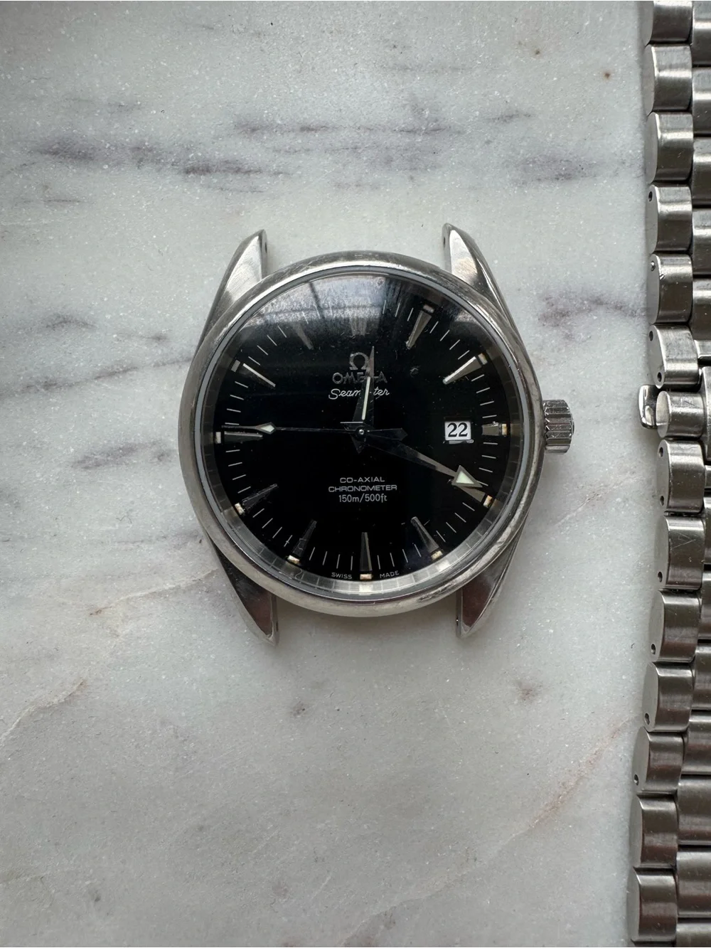 Omega Aqua Terra (automatic) Men's Watch Bracelet - Silver with black dial